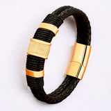 Men's Bracelet Braided Wristband Magnetic Clasp Jewelry