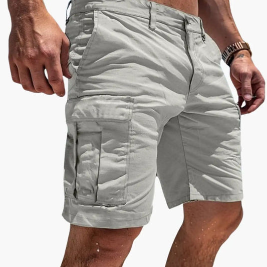 Men's Cargo Shorts with Belt Loops and Multiple Pockets