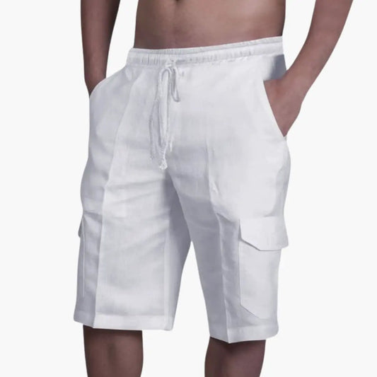 Men's Cargo Shorts with Drawstring and Multiple Pockets