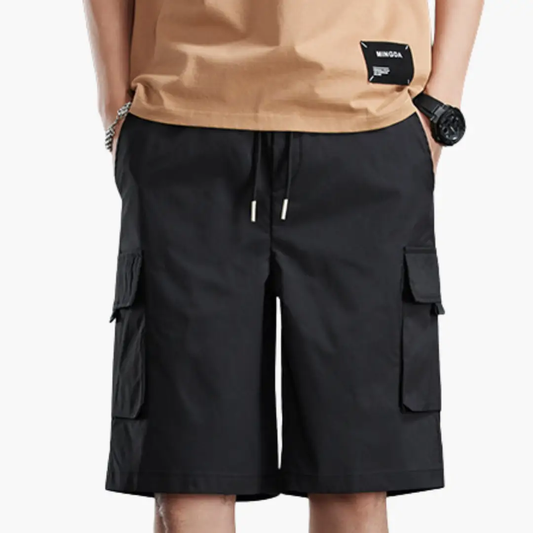 Men’s Cargo Shorts with Drawstring and Multiple Pockets
