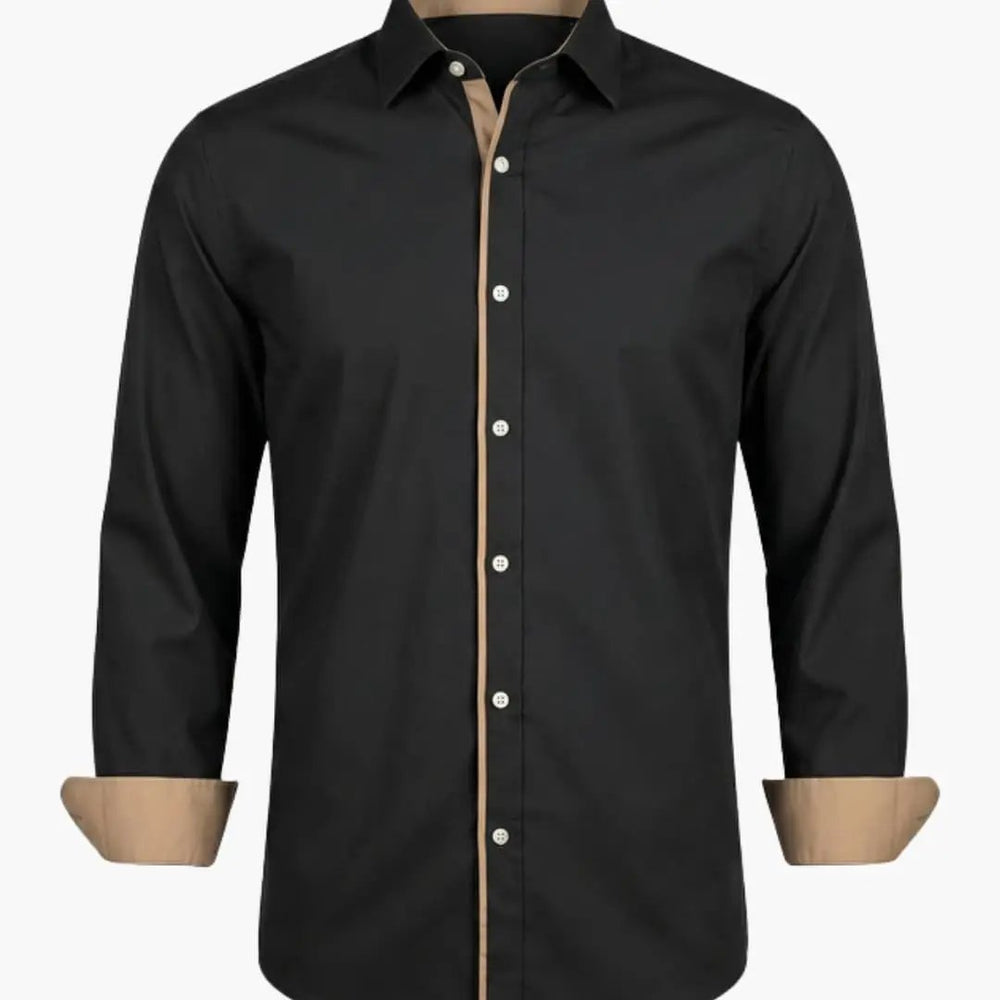 Men's Button-Down Shirt – Classic Collar, Adjustable Cuffs & Long Sleeves