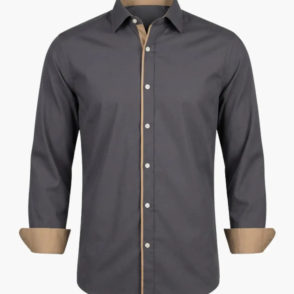Men's Button-Down Shirt – Classic Collar, Adjustable Cuffs & Long Sleeves
