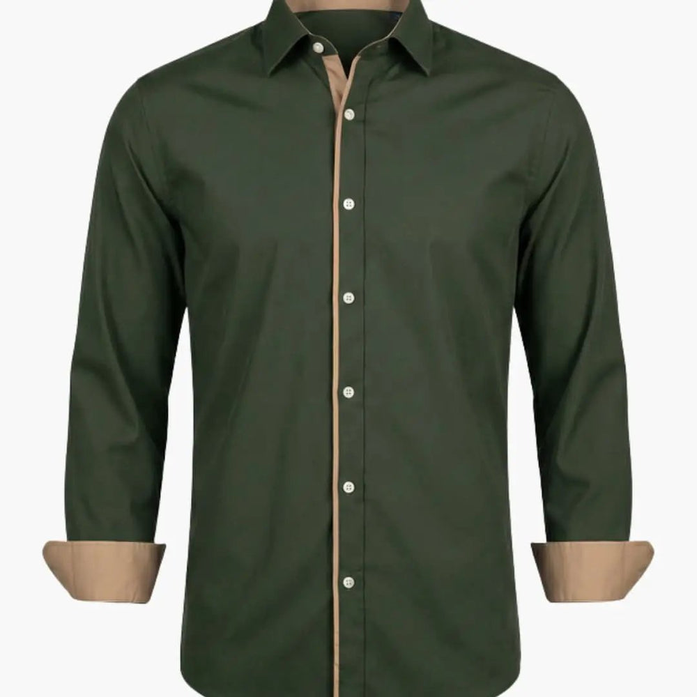 Men's Button-Down Shirt – Classic Collar, Adjustable Cuffs & Long Sleeves