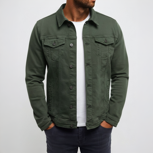 Men's Jacket – Casual, Button-Front & Lightweight Design