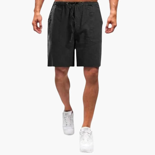 Men's Knee-Length Shorts with Elastic Waistband and Drawstring
