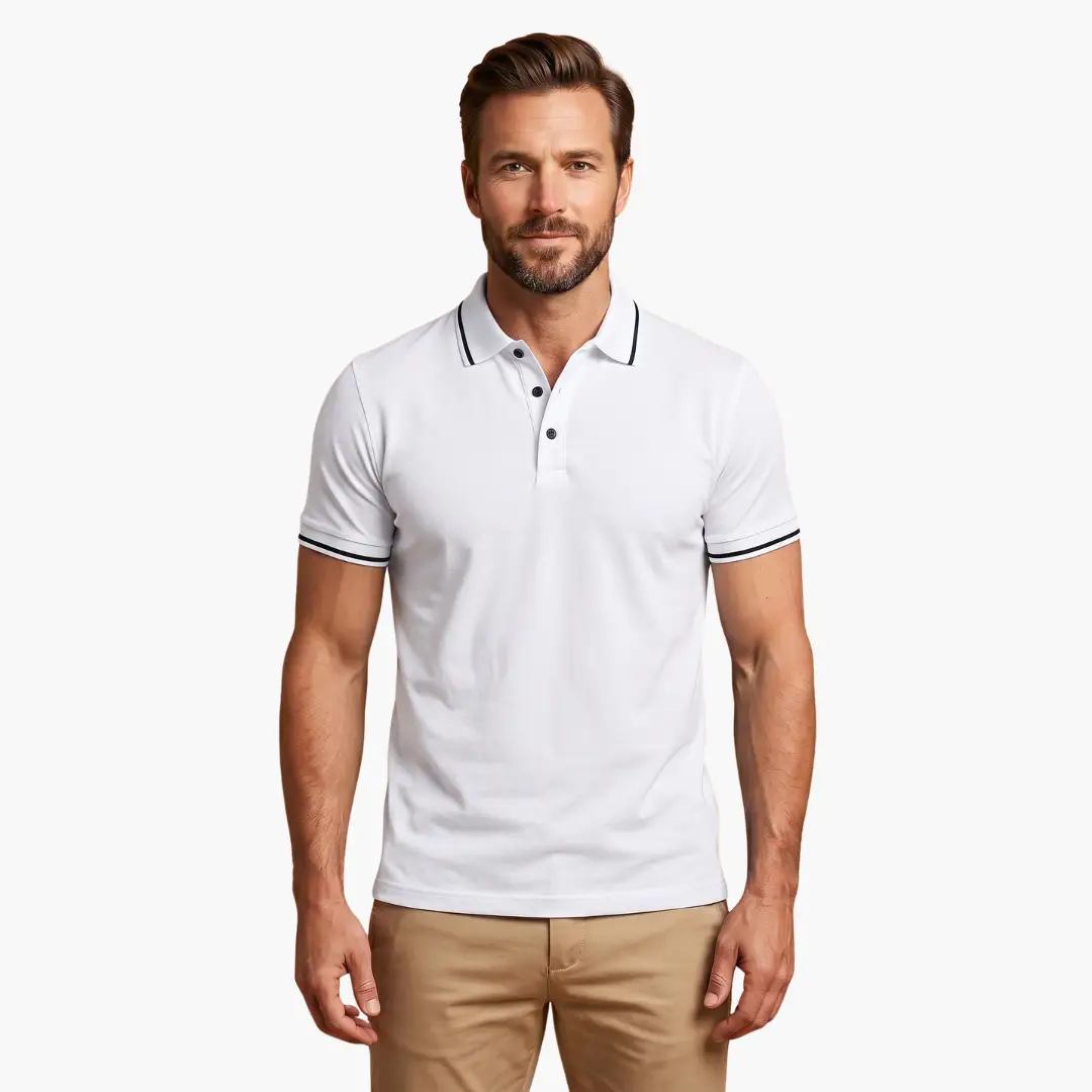 Men's Polo Shirt with Collared Neck and Short Sleeves