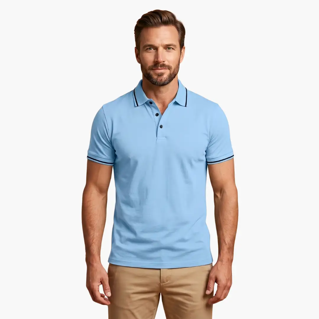 Men's Polo Shirt with Collared Neck and Short Sleeves