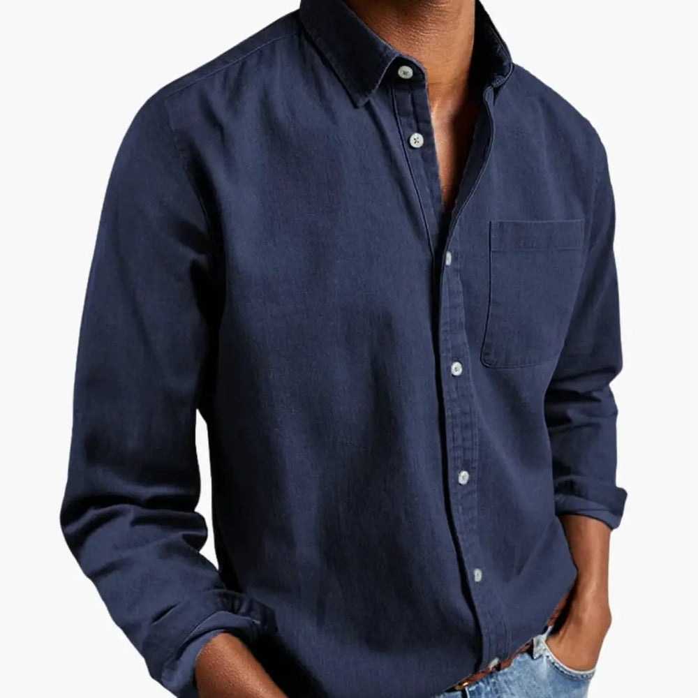Men's Button-Down Shirt – Long Sleeve, Relaxed Fit & Classic Collar