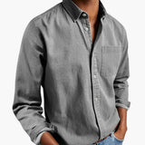 Men's Button-Down Shirt – Long Sleeve, Relaxed Fit & Classic Collar