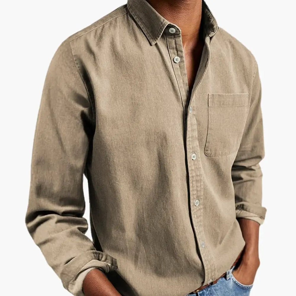 Men's Button-Down Shirt – Long Sleeve, Relaxed Fit & Classic Collar