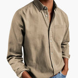 Men's Button-Down Shirt – Long Sleeve, Relaxed Fit & Classic Collar