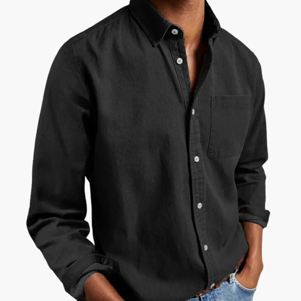 Men's Button-Down Shirt – Long Sleeve, Relaxed Fit & Classic Collar