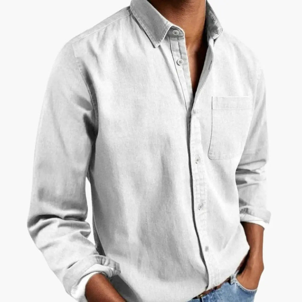 Men's Button-Down Shirt – Long Sleeve, Relaxed Fit & Classic Collar