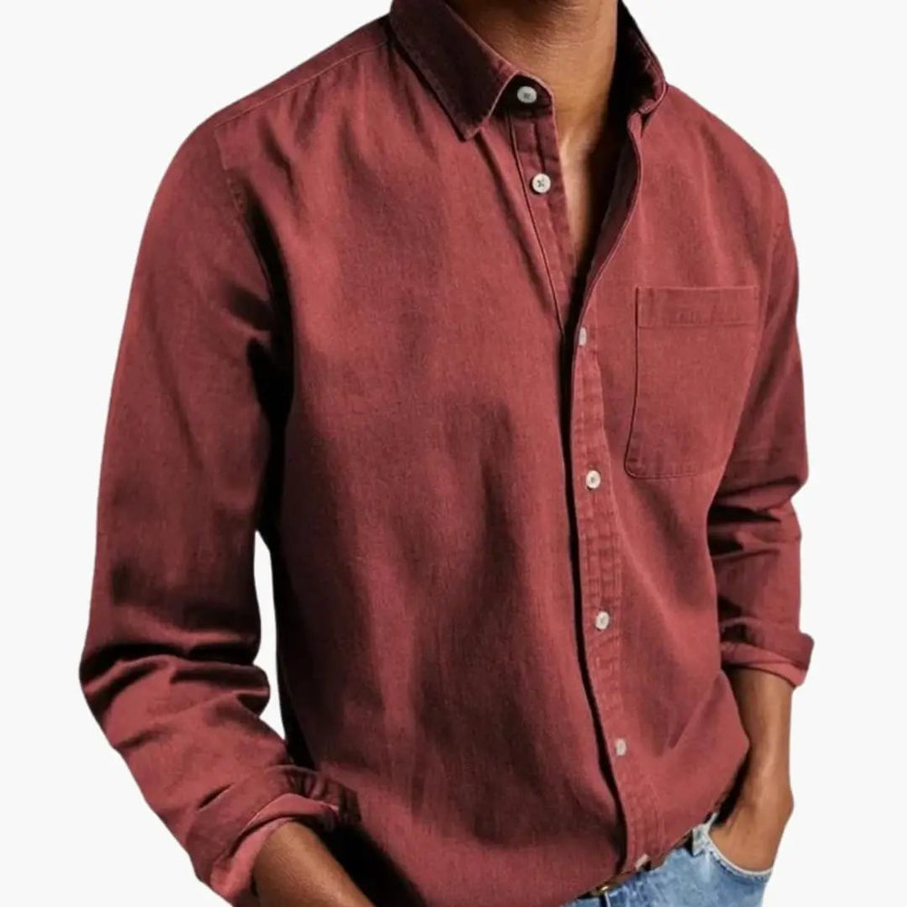 Men's Button-Down Shirt – Long Sleeve, Relaxed Fit & Classic Collar