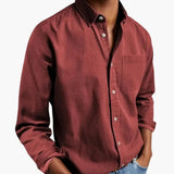 Men's Button-Down Shirt – Long Sleeve, Relaxed Fit & Classic Collar