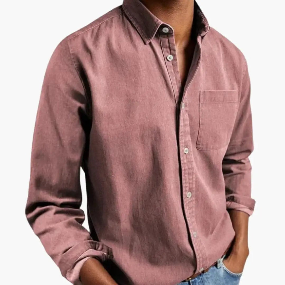 Men's Button-Down Shirt – Long Sleeve, Relaxed Fit & Classic Collar