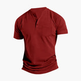 Men's Henley T-Shirt – Short Sleeve, Chest Pocket & Button Placket