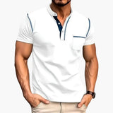 Men's Henley T-Shirt – Short Sleeve, Chest Pocket & Button Neck