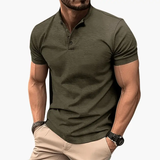 Men's Polo Shirt – Button Collar, Short Sleeve & Straight Fit