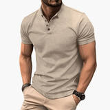 Men's Polo Shirt – Button Collar, Short Sleeve & Straight Fit