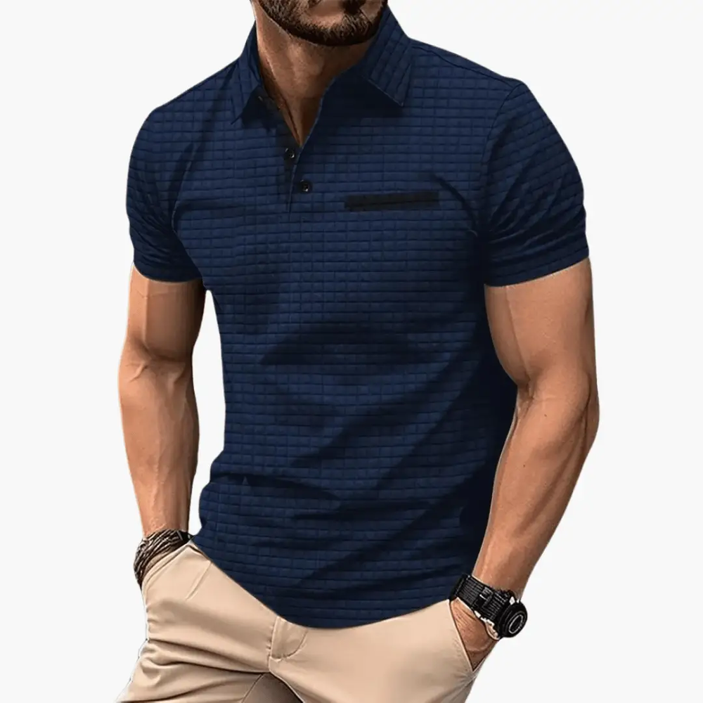 Men's Polo Shirt – Short Sleeve, Chest Pocket & Button Collar