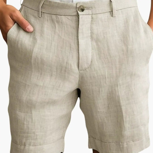 Men's Straight Leg Shorts with Belt Loops and Cuffed Hems