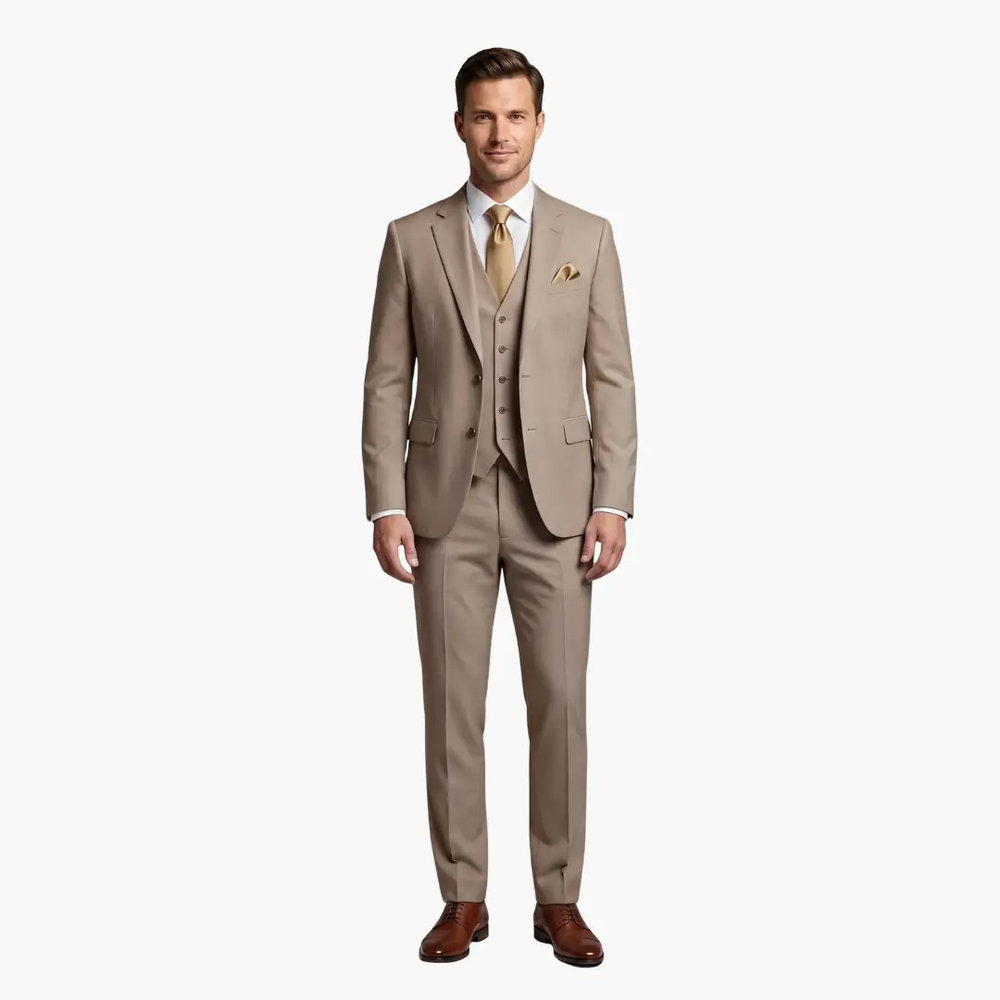 Men's Suit – Notched Lapels & Three-Piece Set