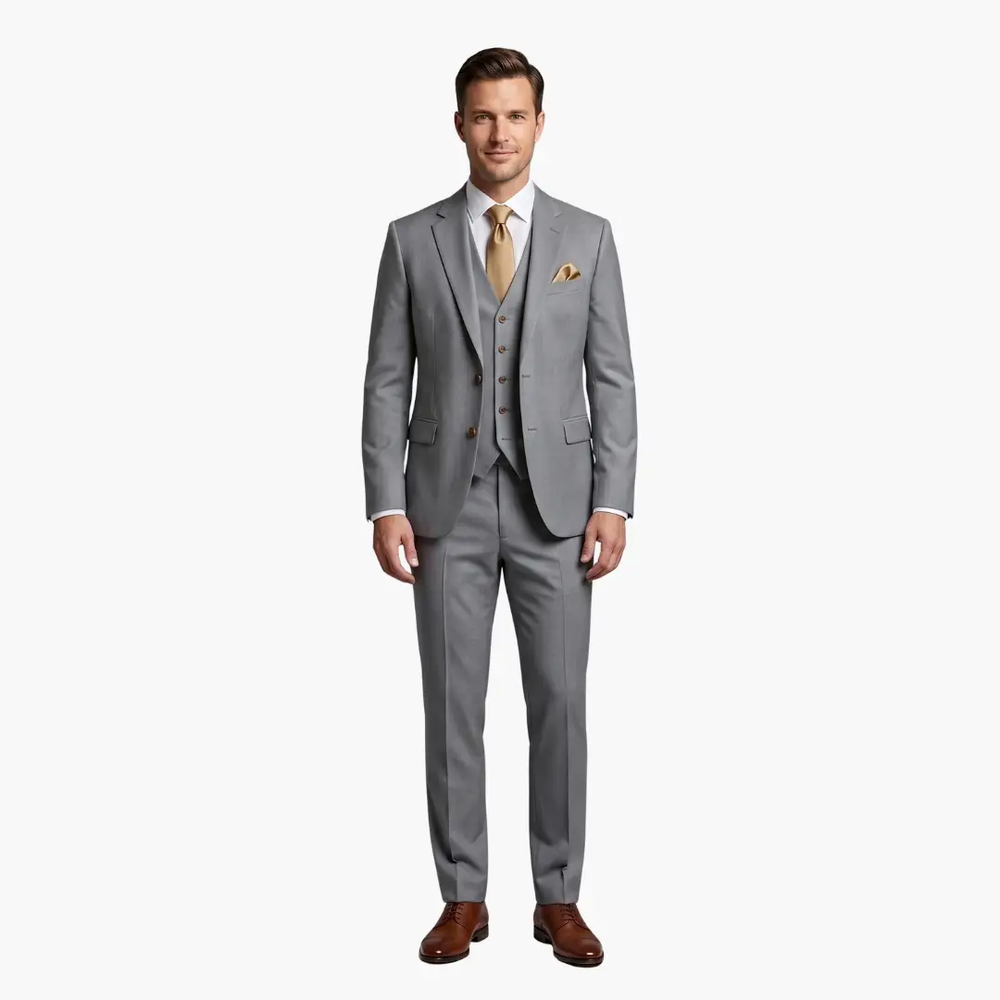 Men's Suit – Notched Lapels & Three-Piece Set