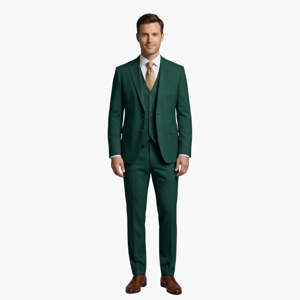 Men's Suit – Notched Lapels & Three-Piece Set