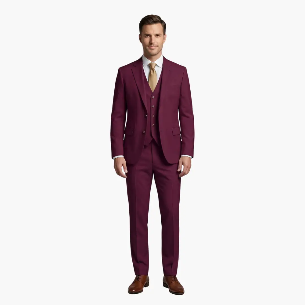 Men's Suit – Notched Lapels & Three-Piece Set