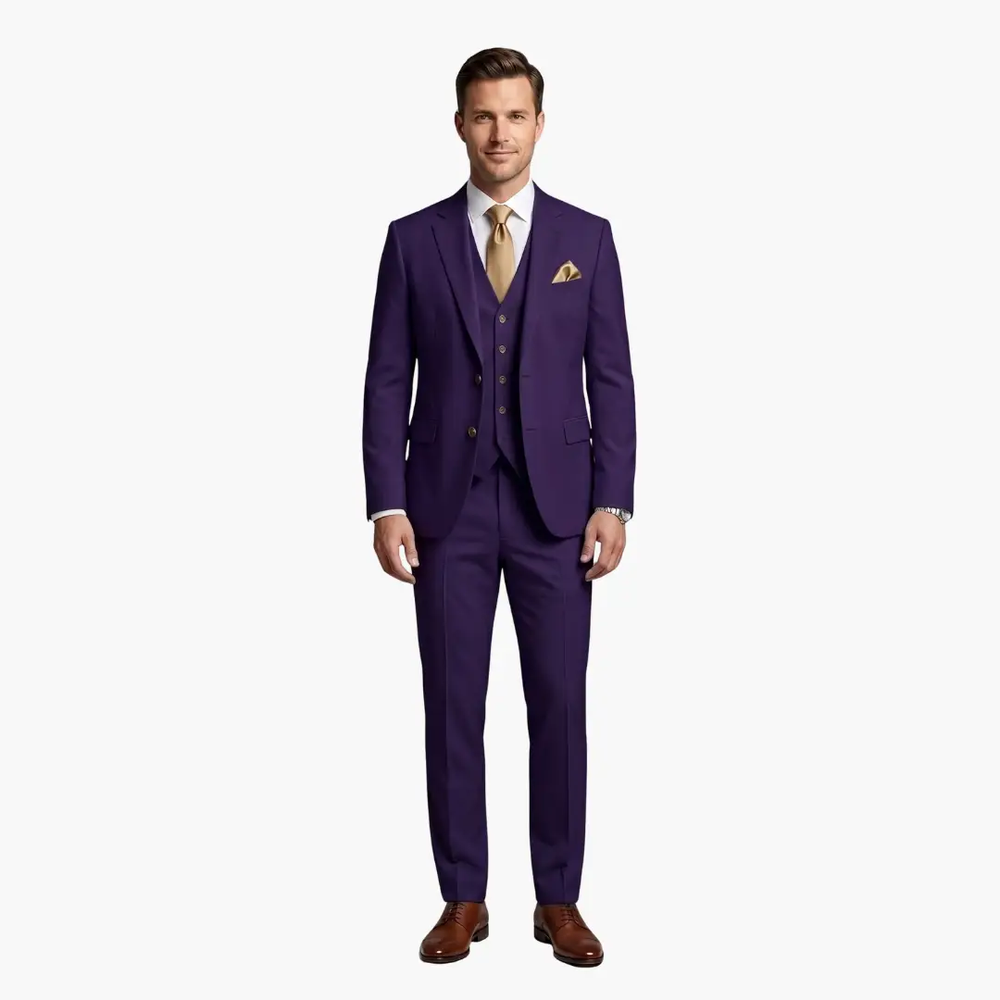 Men's Suit – Notched Lapels & Three-Piece Set