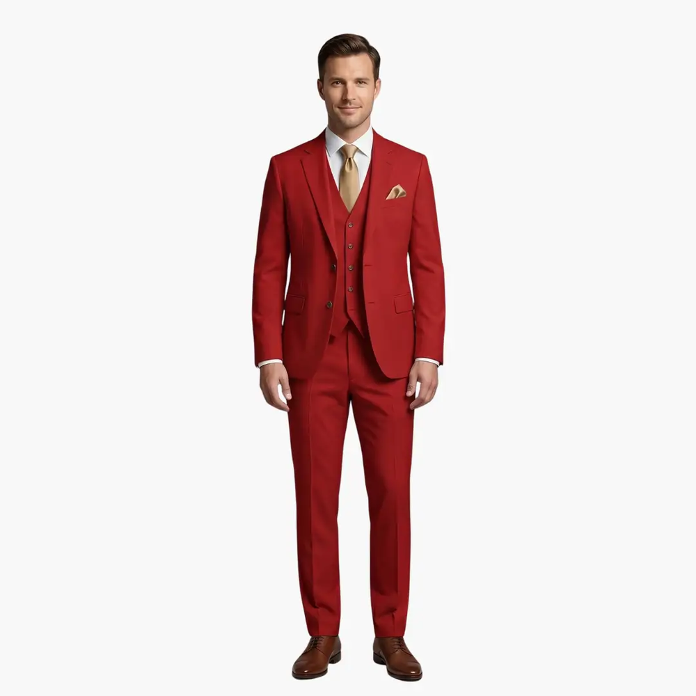 Men's Suit – Notched Lapels & Three-Piece Set