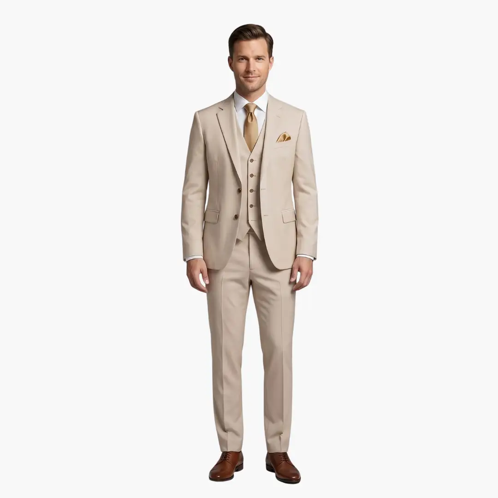 Men's Suit – Notched Lapels & Three-Piece Set