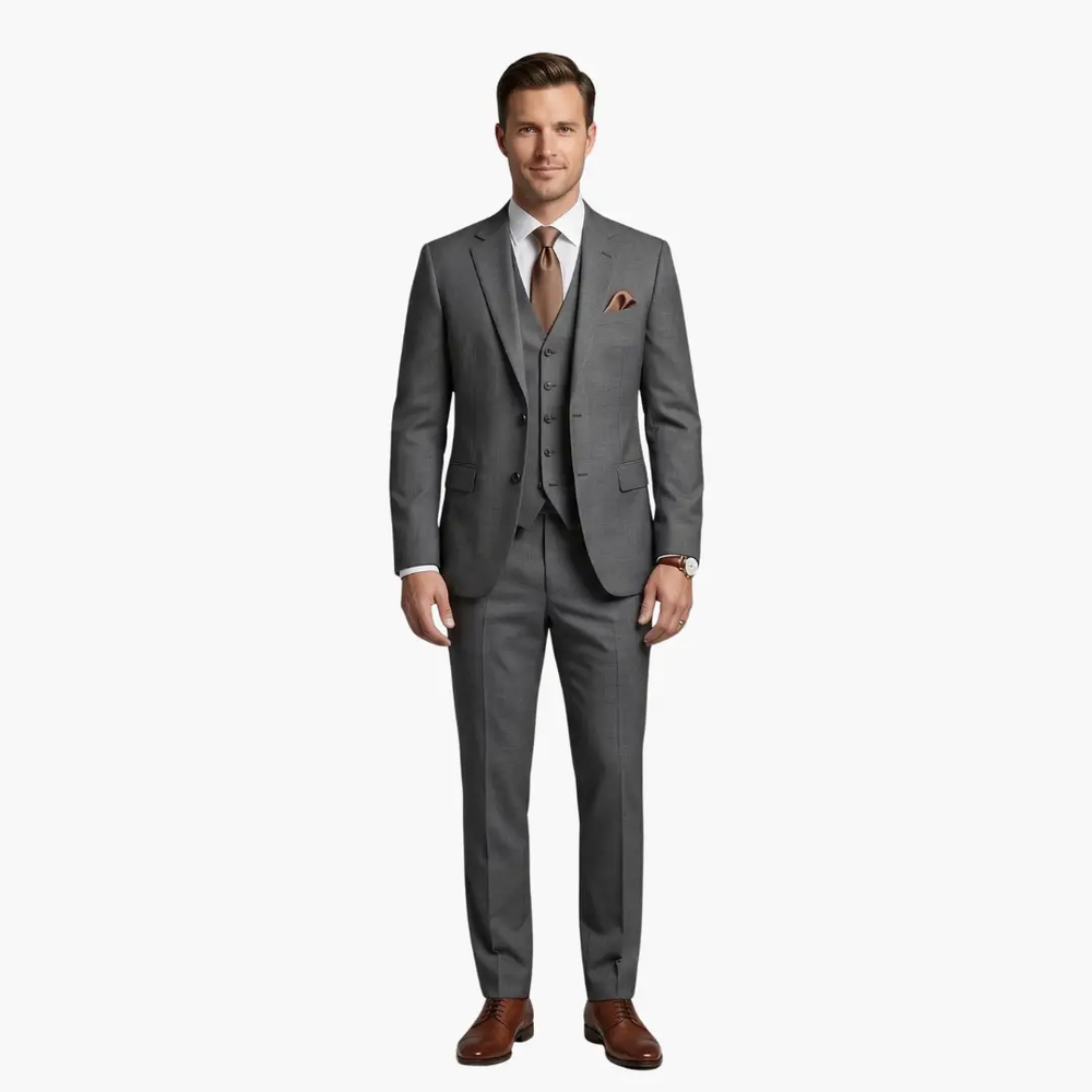 Men's Suit – Notched Lapels & Three-Piece Set