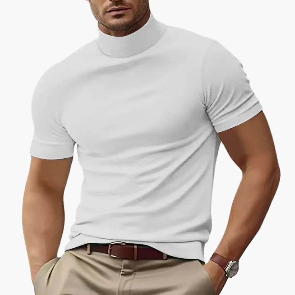 Men's Turtleneck T-Shirt – Short Sleeve & Fitted