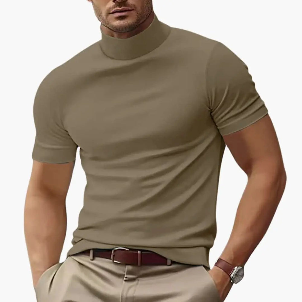 Men's Turtleneck T-Shirt – Short Sleeve & Fitted