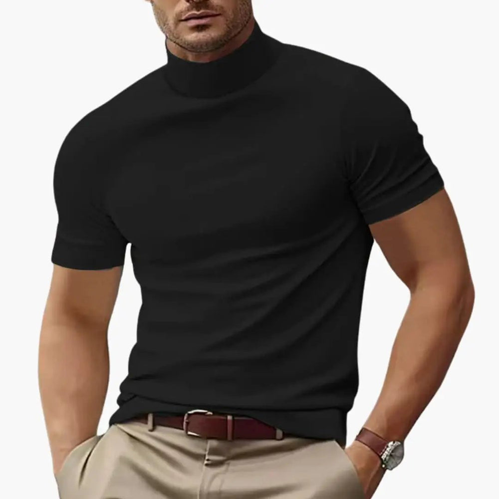 Men's Turtleneck T-Shirt – Short Sleeve & Fitted