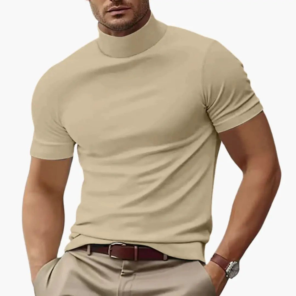 Men's Turtleneck T-Shirt – Short Sleeve & Fitted
