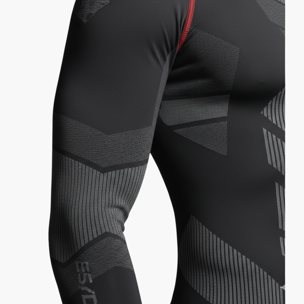 Men's Thermal Set – Long-Sleeve Top, Elastic-Waist Pants & Two-Piece Design