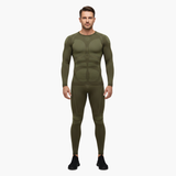 Men's Thermal Set – Long-Sleeve Top, Elastic-Waist Pants & Two-Piece Design