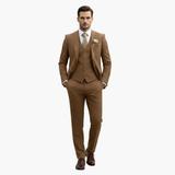 Men's Three-Piece Formal Suit – Blazer, Vest & Straight-Leg Trousers