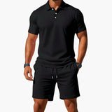 Men's Polo Shirt Set – Collared Shirt, Matching Shorts & Two-Piece