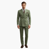 Men's Double-Breasted Suit – Two-Piece, Notch Lapel & Slim-Fit Trousers