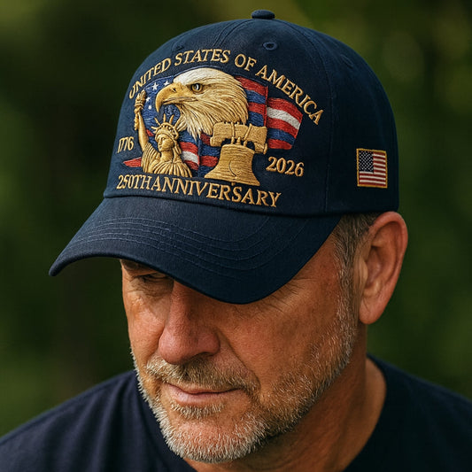 Men's Baseball Cap – Veterans Design & Embroidered Eagle Patch