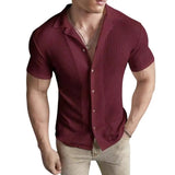 Men's Waffle Knit T-Shirt – Crew Neck, Short Sleeve & Spliced Panels