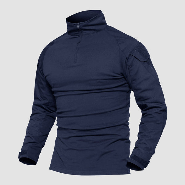 Men's 1/4 Zip Tactical Military Shirt with Pockets 0