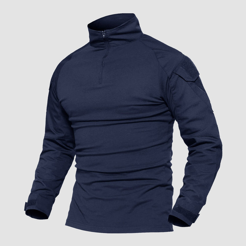 Men's 1/4 Zip Tactical Military Shirt with Pockets 0