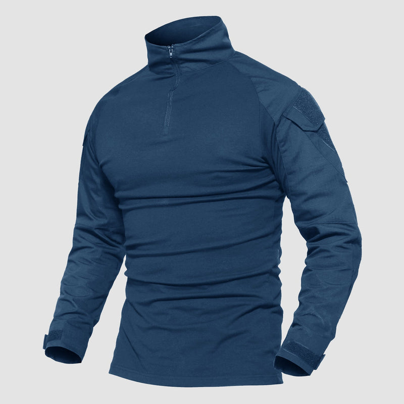Men's 1/4 Zip Tactical Military Shirt with Pockets 11
