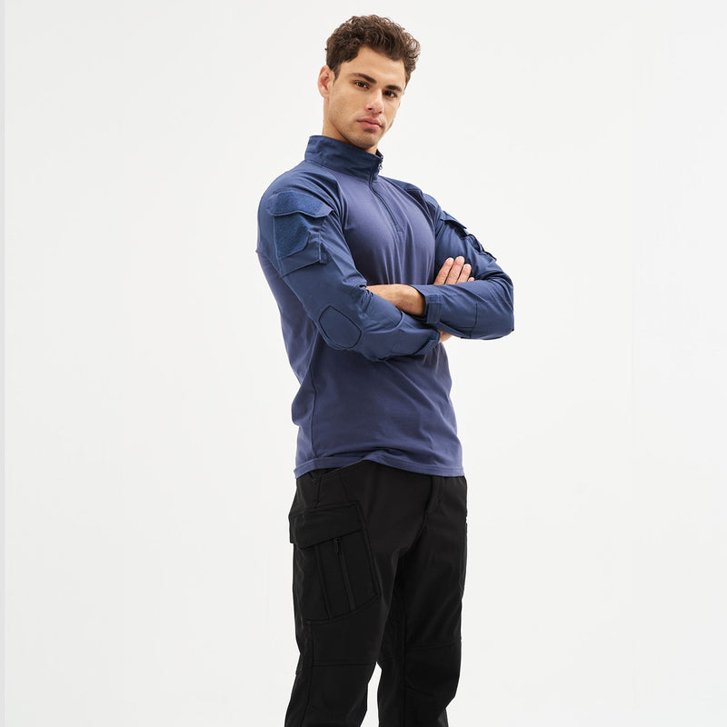 Men's 1/4 Zip Tactical Military Shirt with Pockets 2