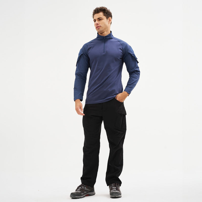 Men's 1/4 Zip Tactical Military Shirt with Pockets 3